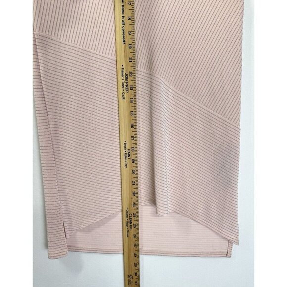 Chicos Travelers Sleeveless Tunic Tank Top Sz 00/XS Pink Metallic Stripe Hi-Low - Picture 8 of 10